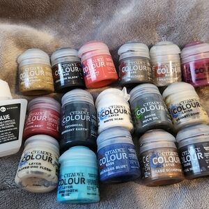 Opened Citadel Paint Set with Assorted Colors, mainly for Adeptus Mechanicus